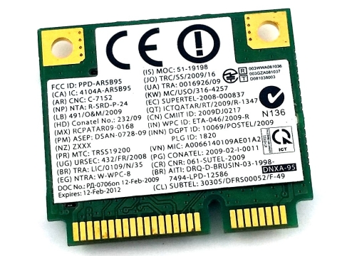 Realtek Karta Sieciowa WIFI mPCIe AR5B95