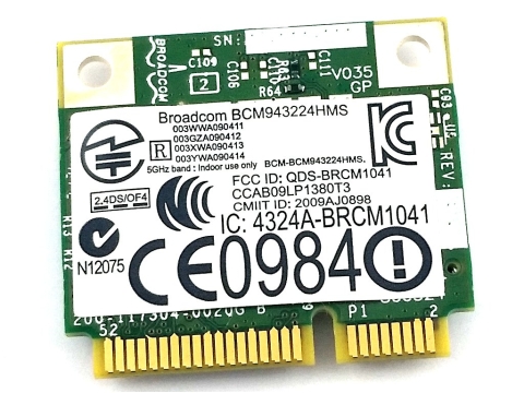 Broadcom Karta Sieciowa WIFI mPCIe BCM943224HMS DW1520
