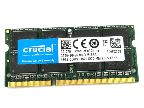Crucial Pamięć DDR3L 16GB 1600MHz 1.2V CT204864BF160B.M16FA